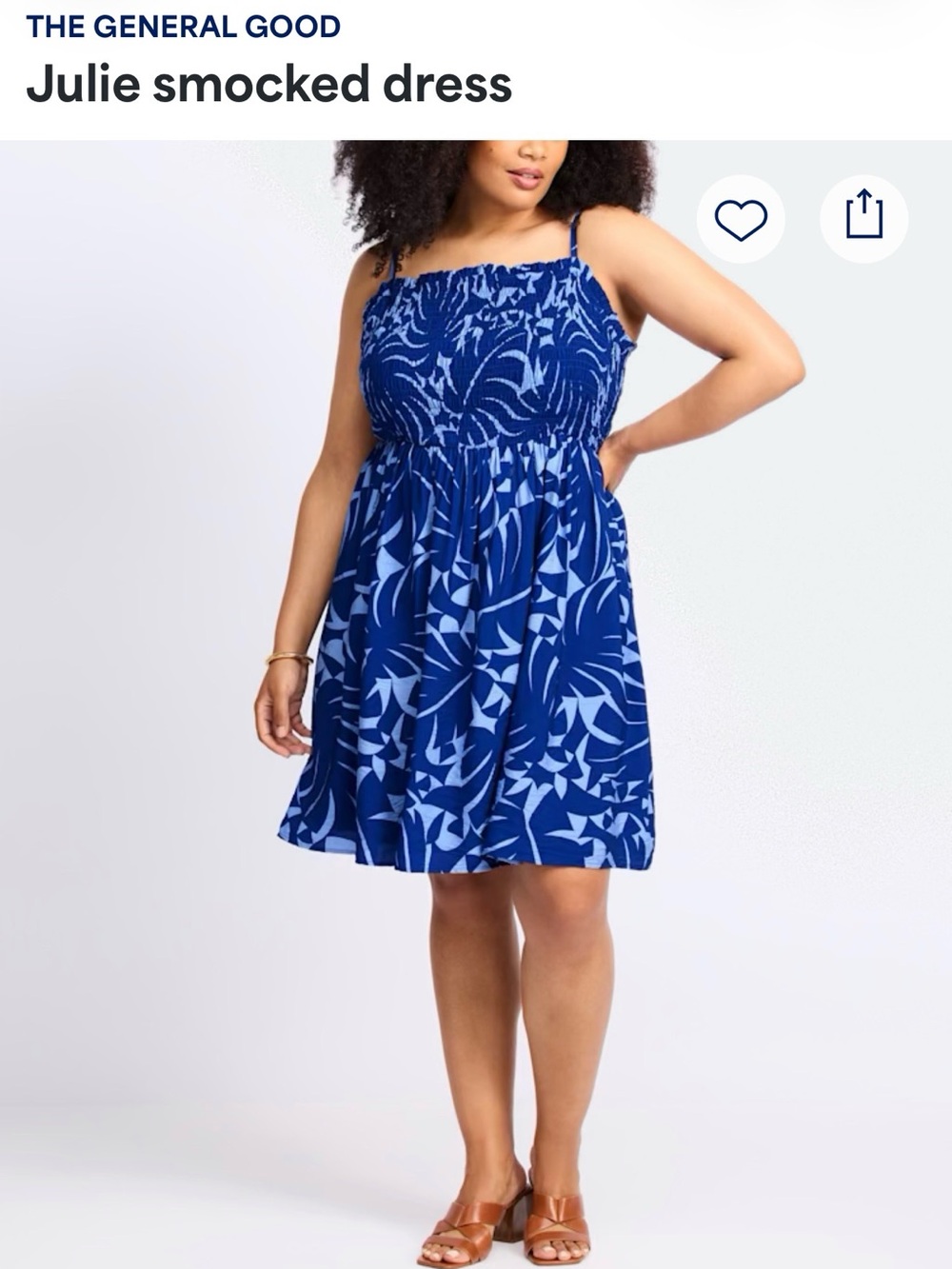 The General Good- Julie Smocked Dress - Blue Pattern